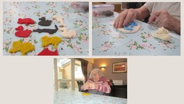 Clay modelling at Buckinghamshire care home